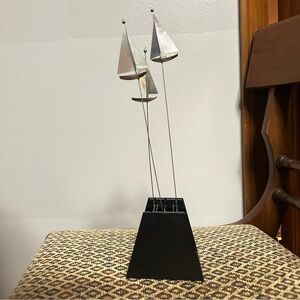 Kinetic Art Sailboat Desk Toy by Otagiri, 1980 Japan – Action Motion Display